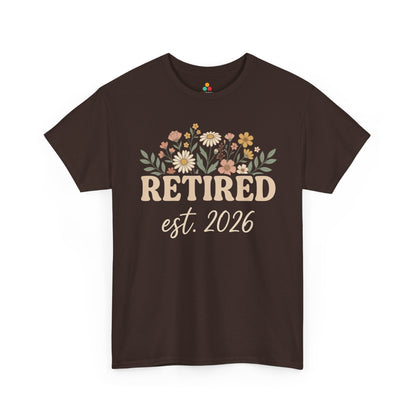 Retired Est 2026 Floral Unisex T-shirt Aesthetic Retirement Gift Shirt | TEEZOCA 