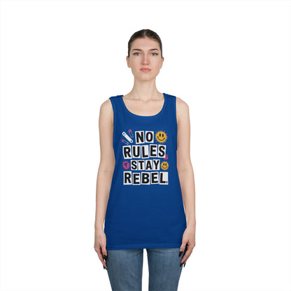 No Rules Stay Rebel Punk Collage Statement Unisex Tank Top Streetwear | TEEZOCA 