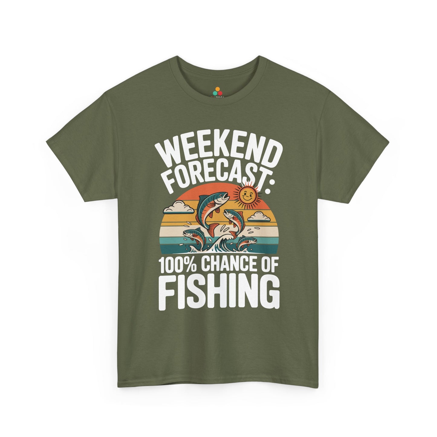 Weekend Forecast 100% Chance of Fishing Unisex T-shirt | TEEZOCA 