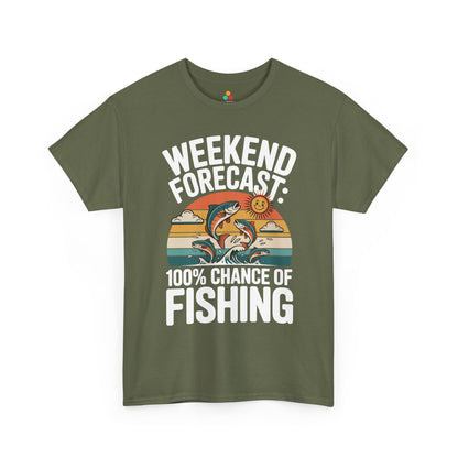 Weekend Forecast 100% Chance of Fishing Unisex T-shirt | TEEZOCA 