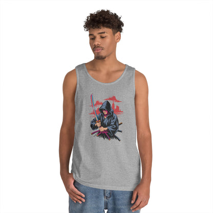Neon Samurai Katana Street Art Unisex Tank Top for Anime Core Fits | TEEZOCA 