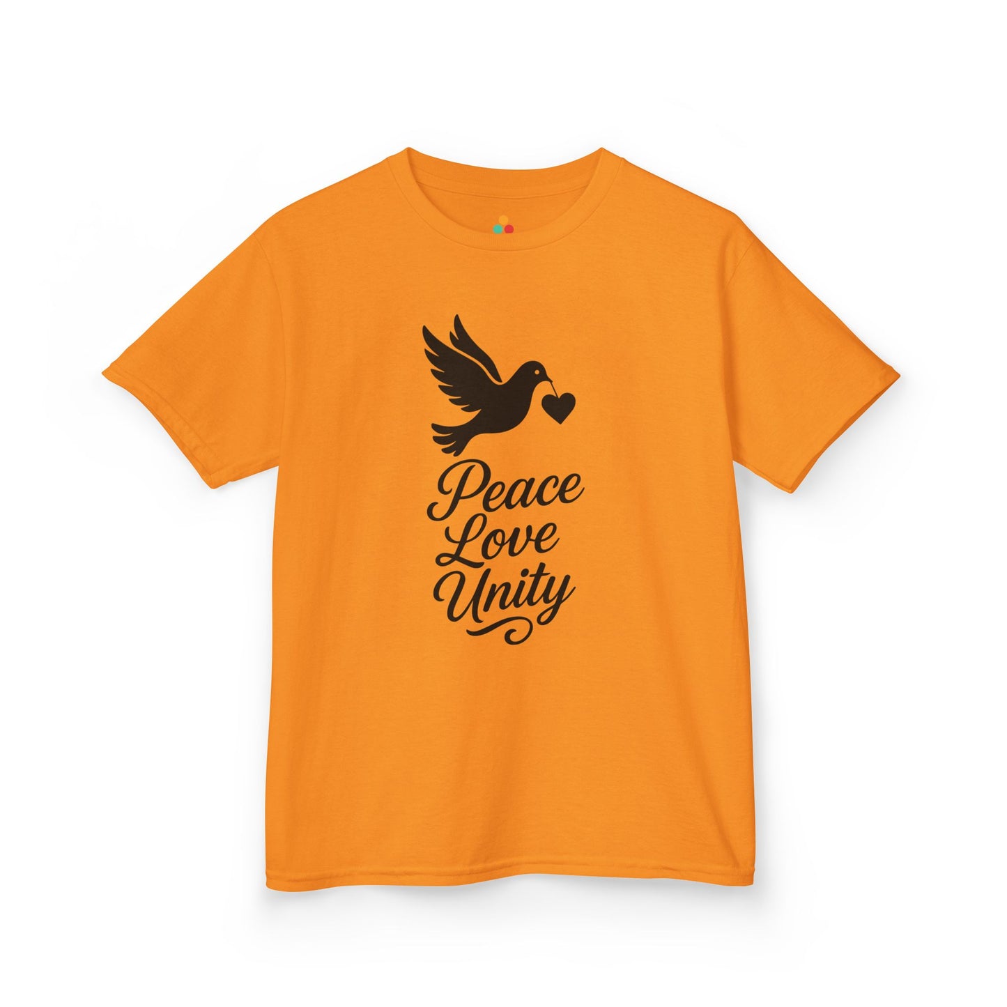 TEEZOCA anti-bullying dove heart awareness Kids T-shirt Peace Love Unity Dove Orange Unity Day Kids T-shirt | TEEZOCA 