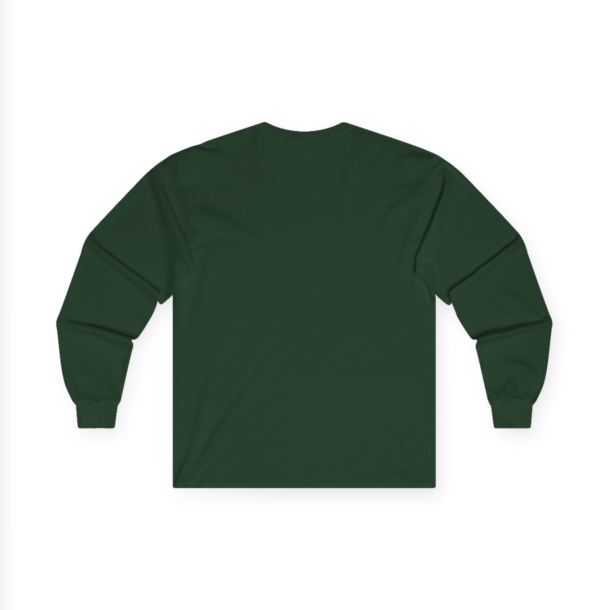 TEEZOCA artistic water flow portrait design unisex long-sleeve shirt Green long-sleeve shirt on a white background