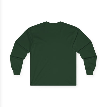 TEEZOCA artistic water flow portrait design unisex long-sleeve shirt Green long-sleeve shirt on a white background