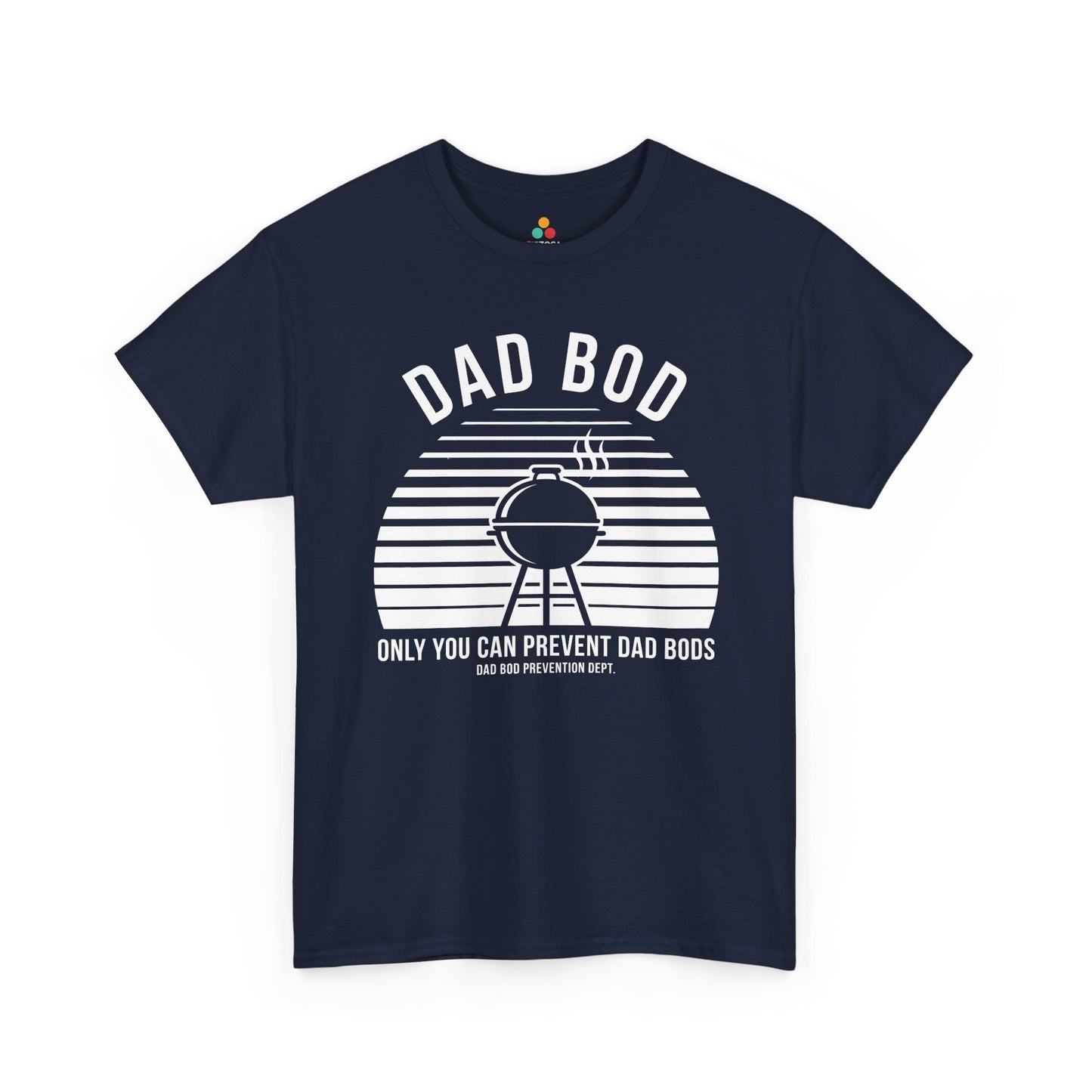 TEEZOCA bbq dad shirt Unisex T-shirt showing a retro sunset grill design for cookout humor.
