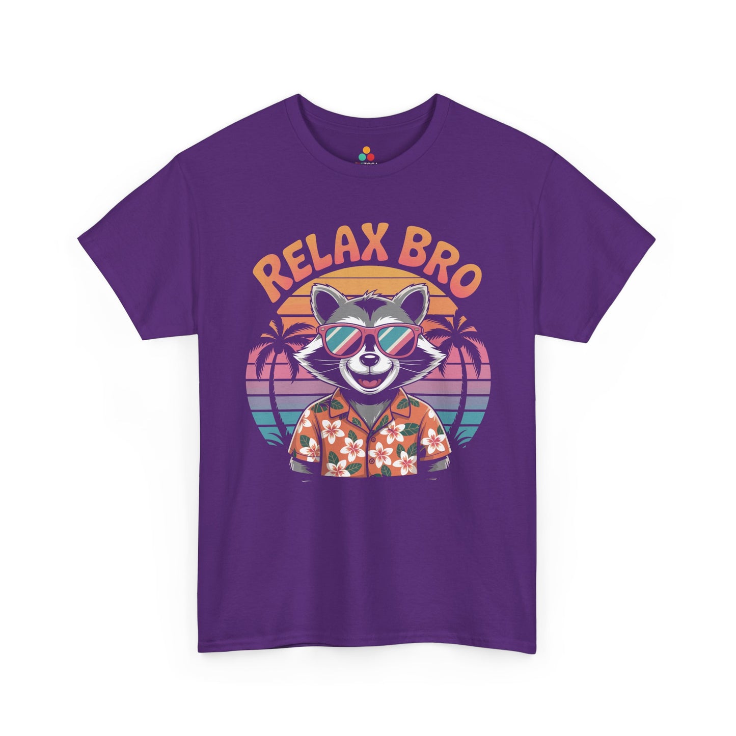 Relax Bro Raccoon Sunset Vibes Unisex T-shirt | TEEZOCA 