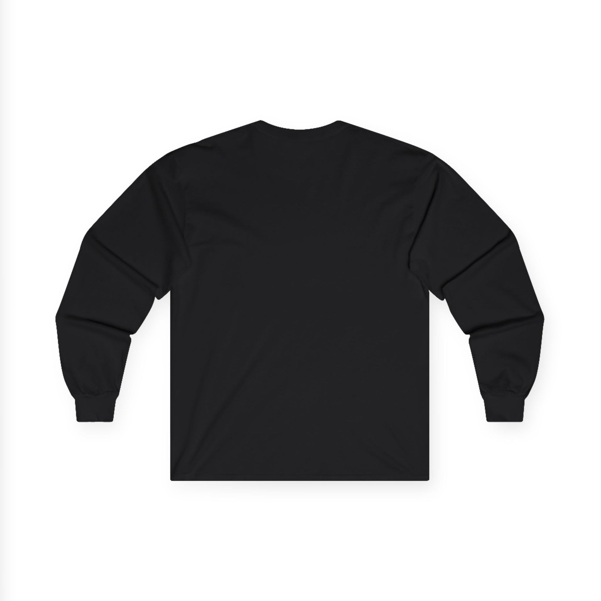TEEZOCA beta test complete unisex long-sleeve t-shirt Black long-sleeve shirt on a white background