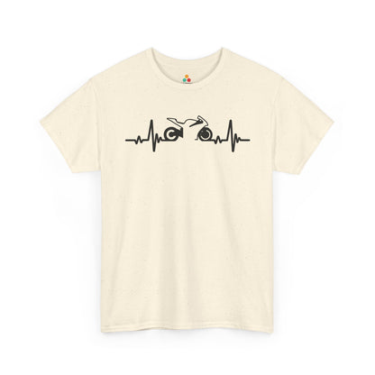 Minimalist Motorcycle Heartbeat Graphic Unisex T-shirt | TEEZOCA 