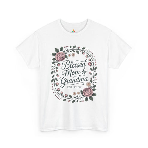 TEEZOCA_blessed_mom_grandma_floral_wreath_Women_s_T-shirt_Mother_s_Day_gift