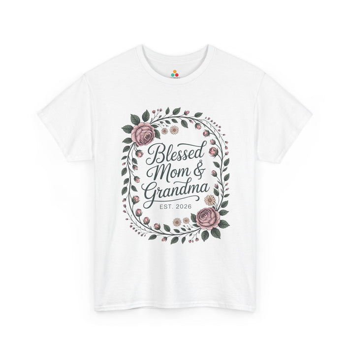 TEEZOCA_blessed_mom_grandma_floral_wreath_Women_s_T-shirt_Mother_s_Day_gift