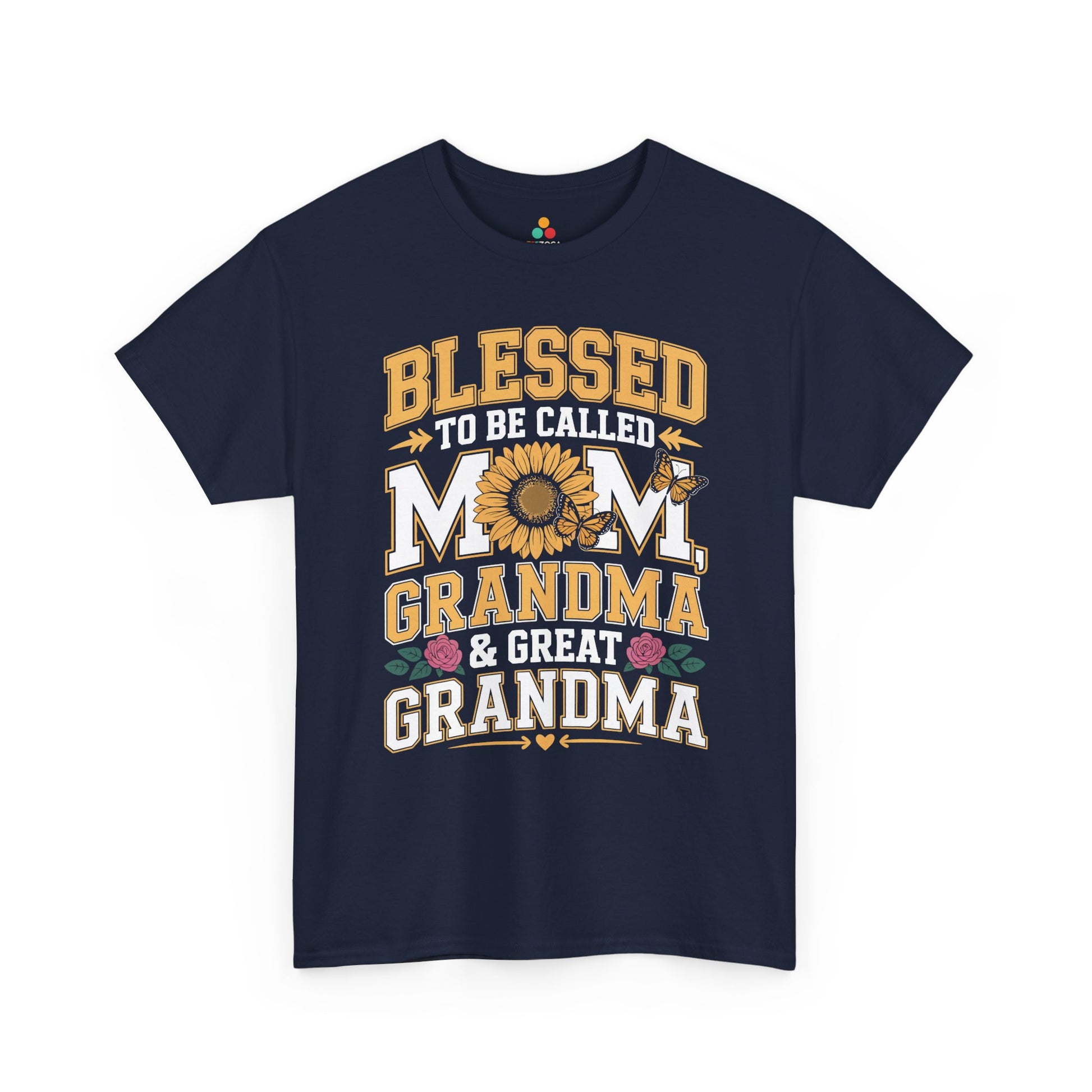 Blessed Mom Grandma Women's T-shirt Mother's Day Gift Floral Mom Tee | TEEZOCA 