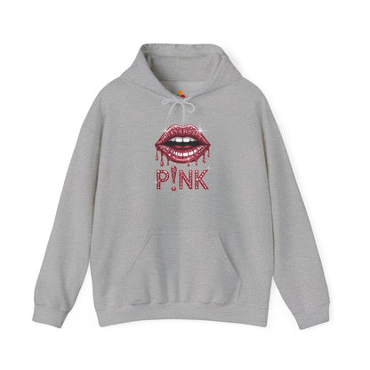 TEEZOCA bold dripping lips Heavy Blend Hoodie statement streetwear
