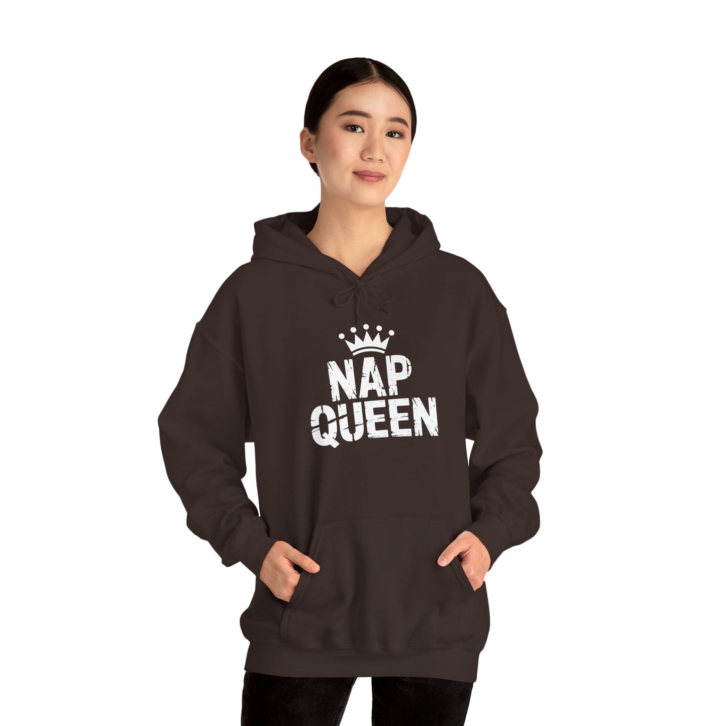 TEEZOCA bold nap queen quote Unisex Heavy Blend Hoodie