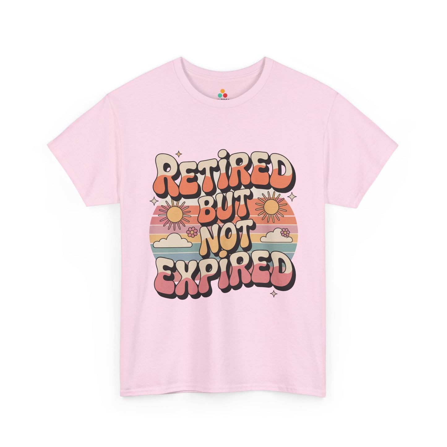 Retired But Not Expired Retro Groovy Typography Unisex T-shirt | TEEZOCA 