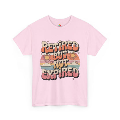 Retired But Not Expired Retro Groovy Typography Unisex T-shirt | TEEZOCA 
