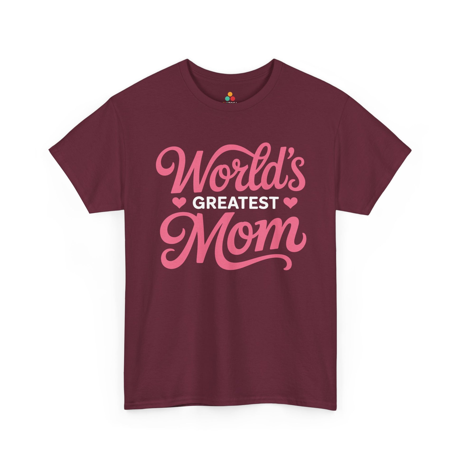 World’s Greatest Mom Women's T-shirt Mother's Day Gift Pink Script | TEEZOCA 