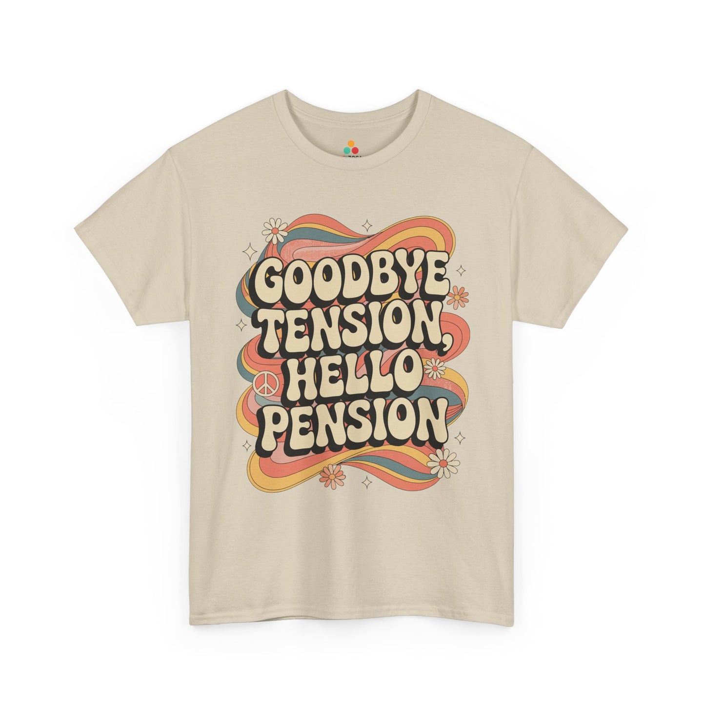 Goodbye Tension Hello Pension Unisex T-shirt – Retro Retirement Vibes | TEEZOCA 