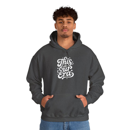 TEEZOCA bold script lettering Unisex Heavy Blend Hoodie everyday fashion