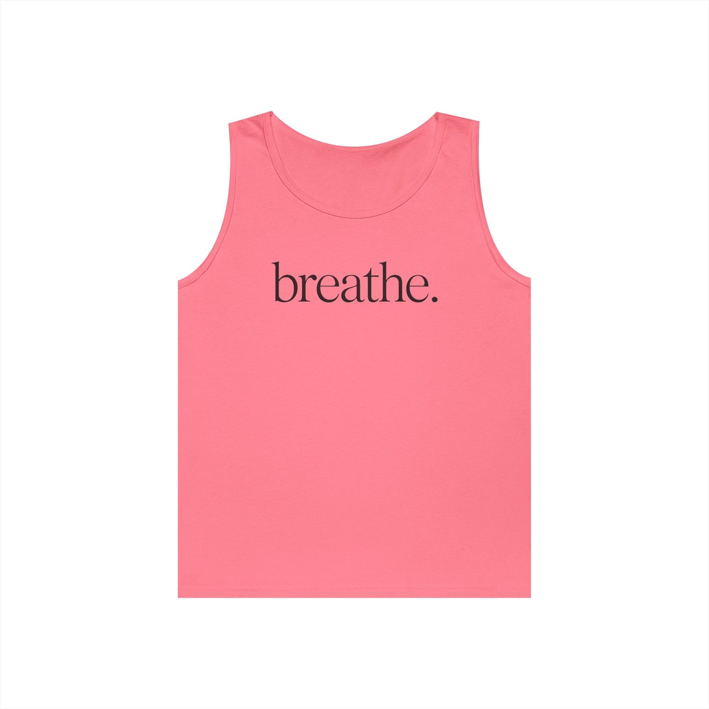 Breathe. Minimal Serif Statement Unisex Tank Top for Everyday Reset | TEEZOCA 