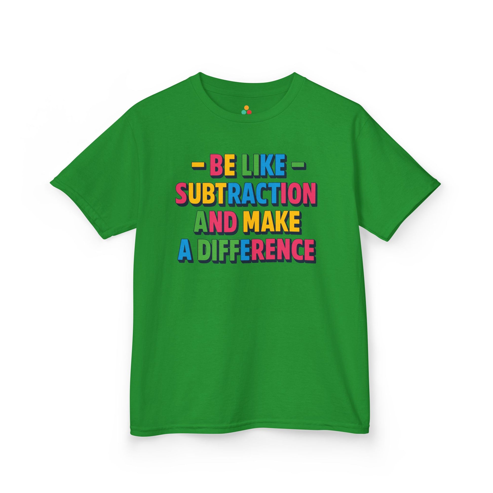 TEEZOCA bright math quote Kids T-shirt with subtraction message Be Like Subtraction And Make A Difference Kids T-shirt | TEEZOCA 