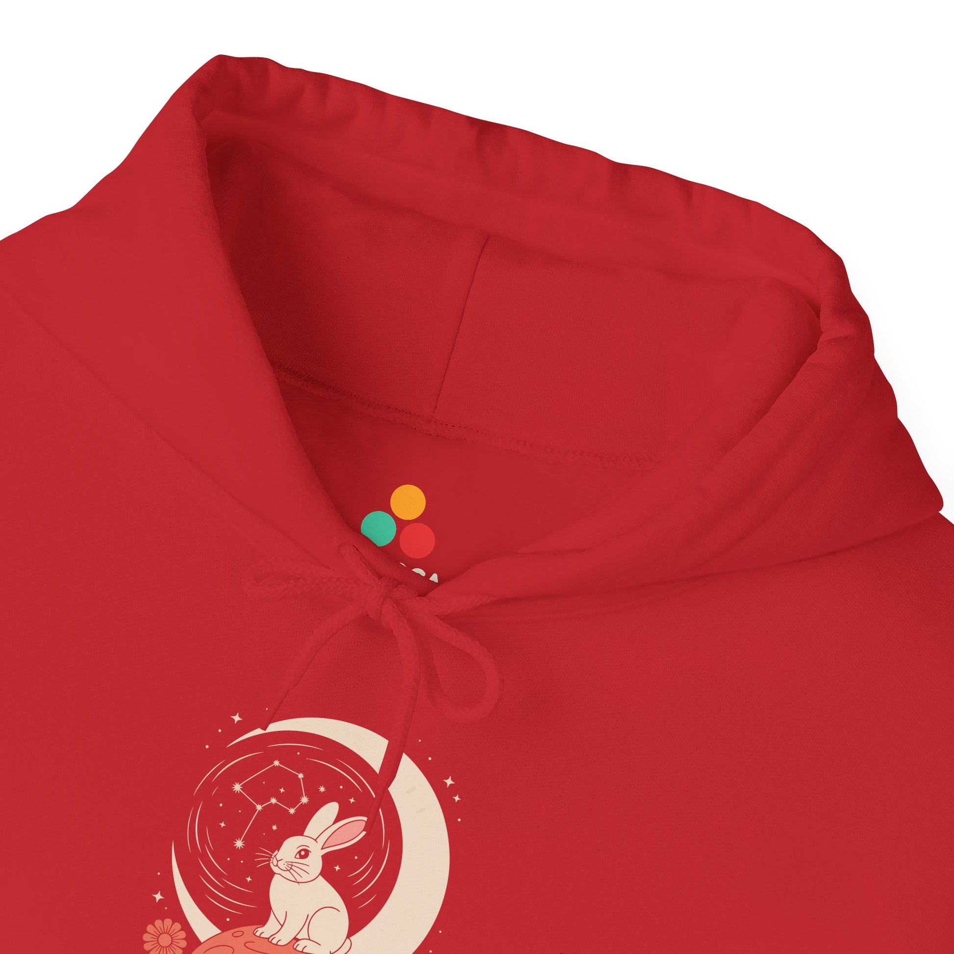 TEEZOCA bunny and moon artwork Unisex Heavy Blend Hoodie dreamy aesthetic Mystic Moon Bunny Illustration Unisex Heavy Blend Hoodie | TEEZOCA 