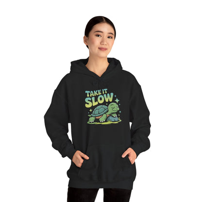 TEEZOCA calm turtle graphic Unisex Heavy Blend Hoodie relaxing design