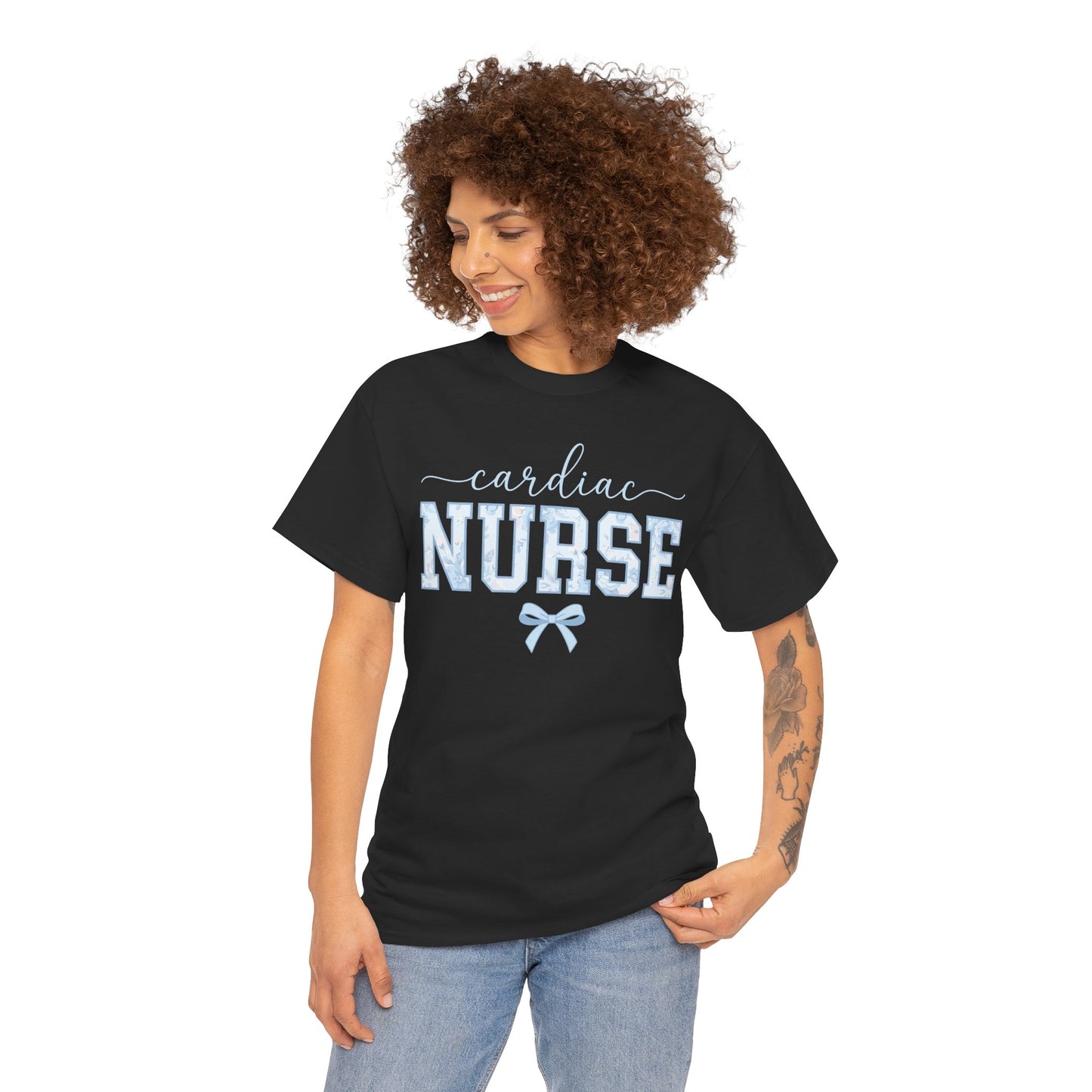 Cardiac Nurse Floral Aesthetic Unisex T-shirt Gift for Nurses | TEEZOCA 