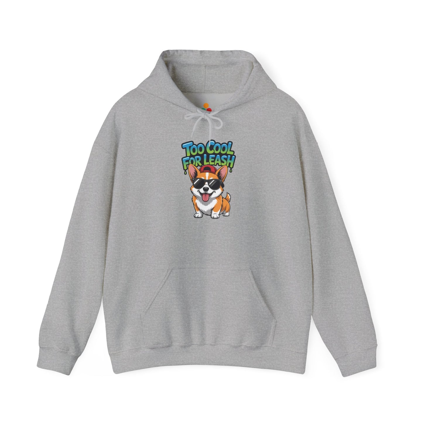 Too Cool For Leash Corgi Graphic Unisex Heavy Blend Hoodie | TEEZOCA 