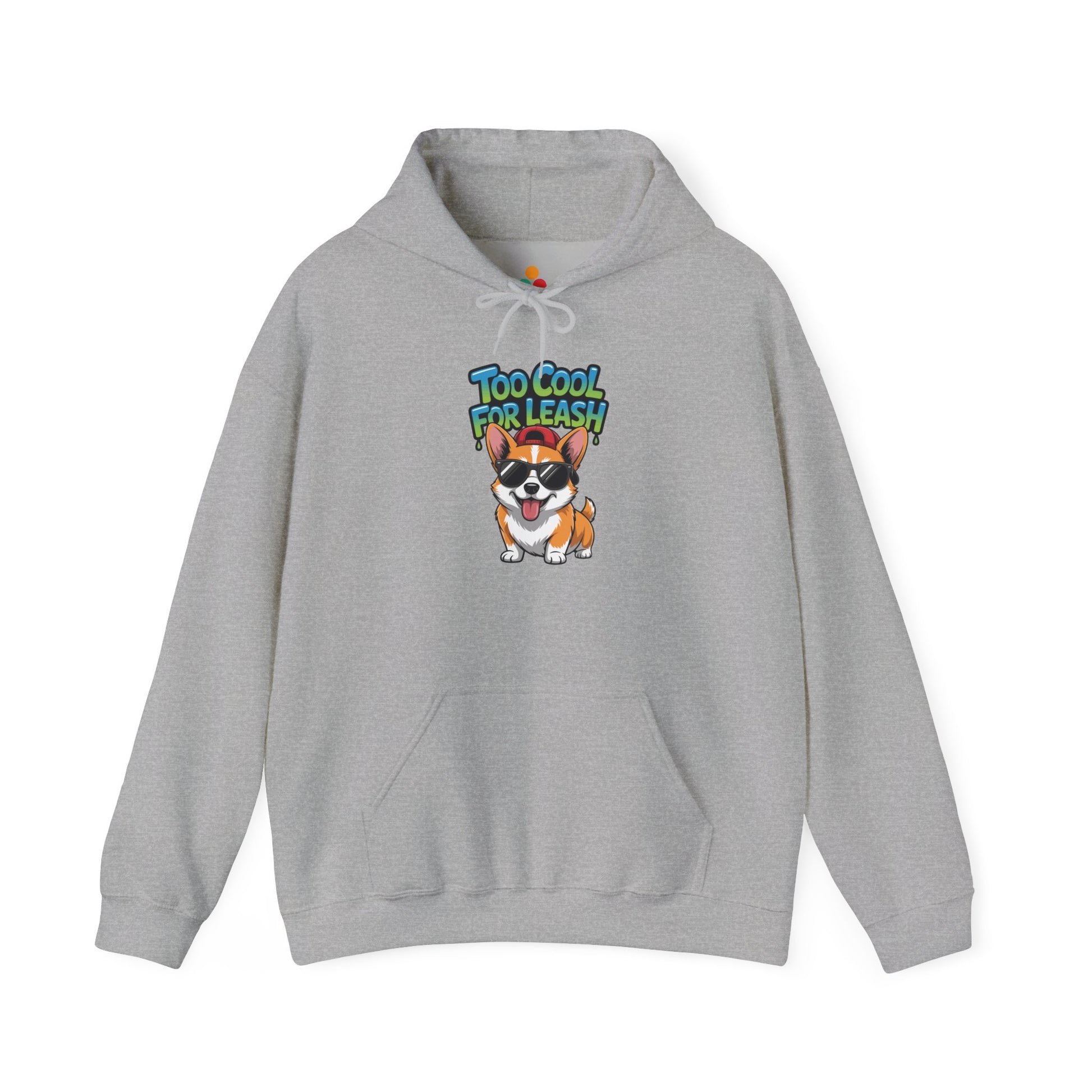 Too Cool For Leash Corgi Graphic Unisex Heavy Blend Hoodie | TEEZOCA 