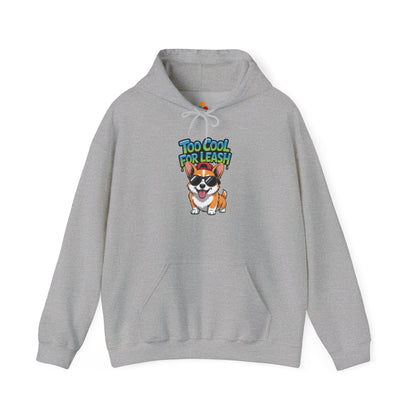 Too Cool For Leash Corgi Graphic Unisex Heavy Blend Hoodie | TEEZOCA 