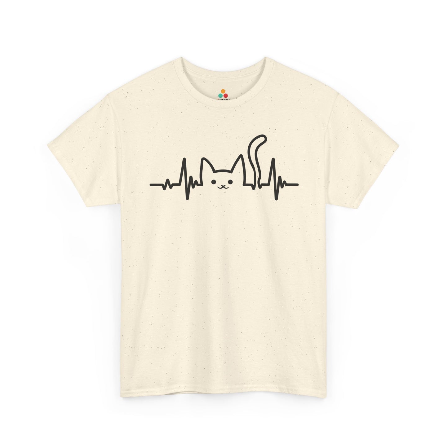 Cat Heartbeat Line Unisex T-shirt Minimal Pet Lover Style | TEEZOCA 