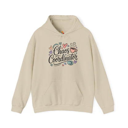 TEEZOCA chaos coordinator coffee heart design Unisex Heavy Blend Hoodie
