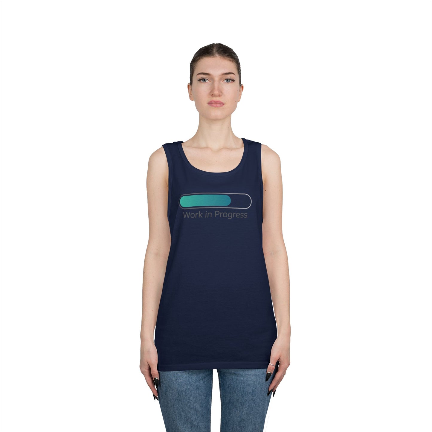 Work in Progress Unisex Tank Top for Growth Mindset and Everyday Streetwear | TEEZOCA 
