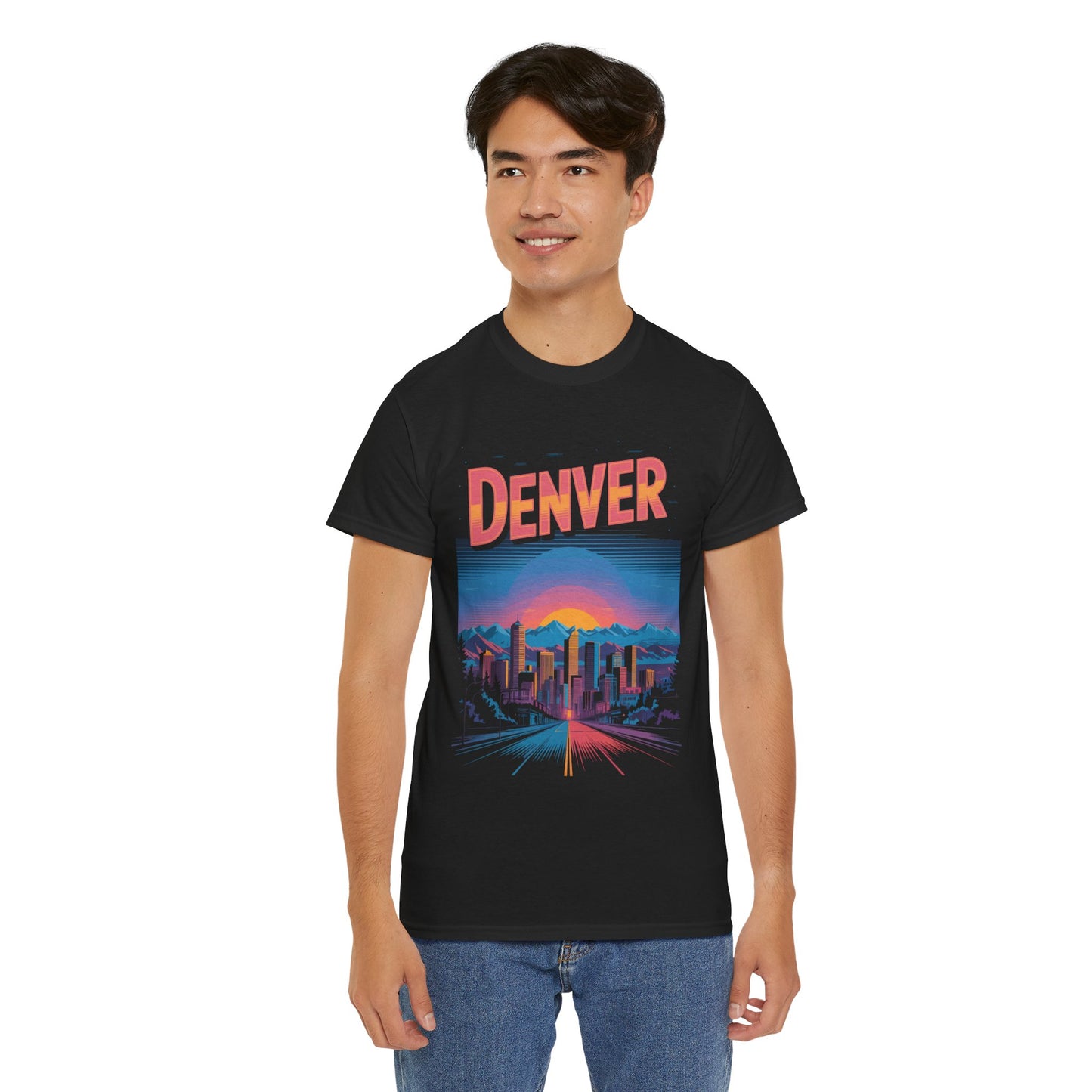 Denver Sunset Skyline Unisex T-shirt Mountain City Streetwear Art | TEEZOCA 