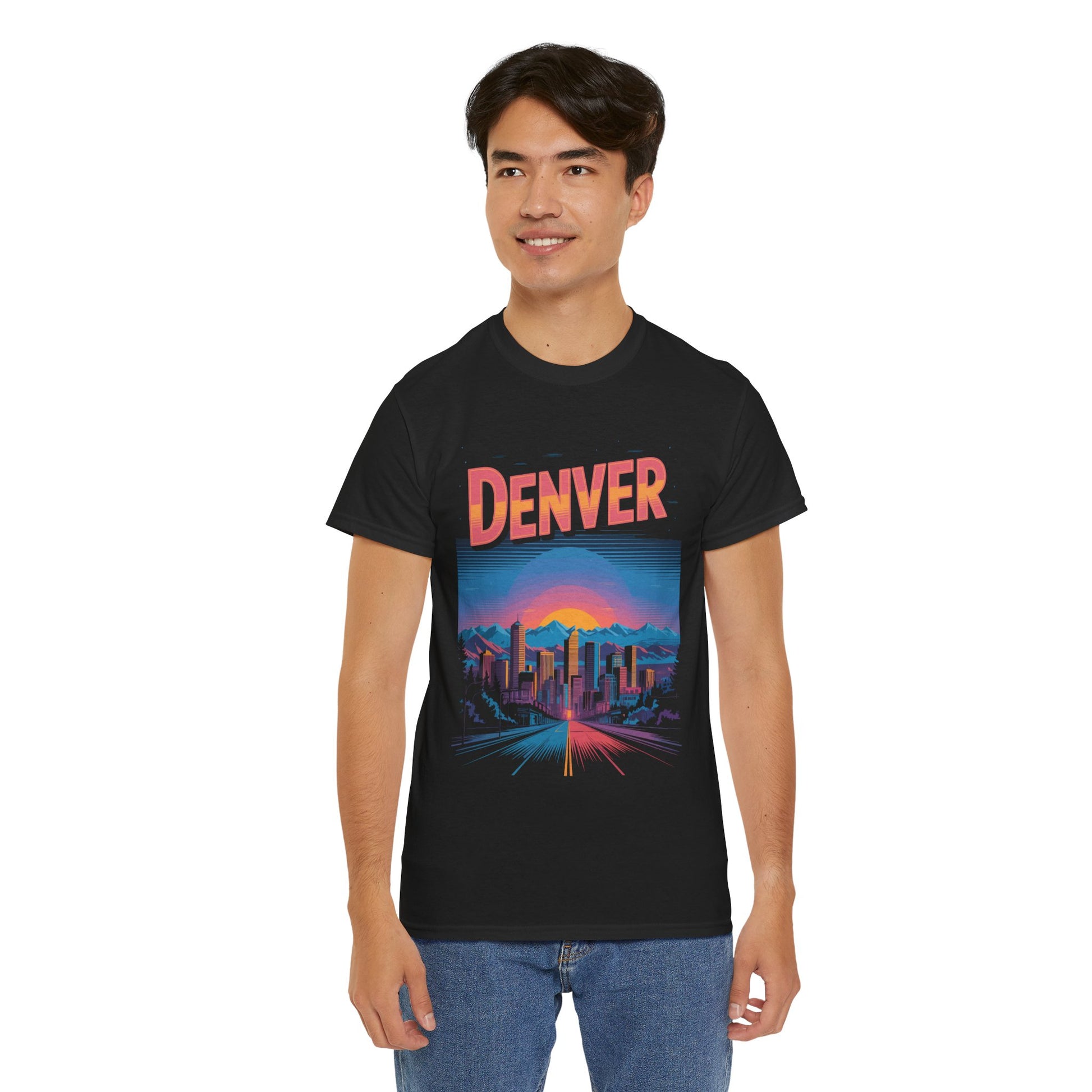 Denver Sunset Skyline Unisex T-shirt Mountain City Streetwear Art | TEEZOCA 