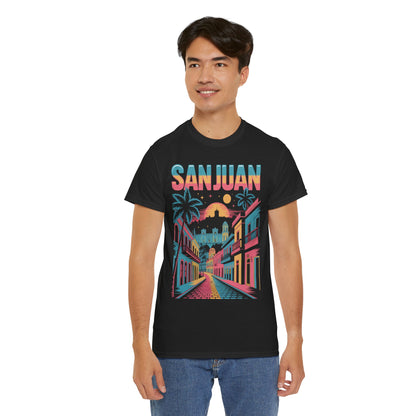 San Juan Retro Night Unisex T-shirt Caribbean City Streetwear Art | TEEZOCA 
