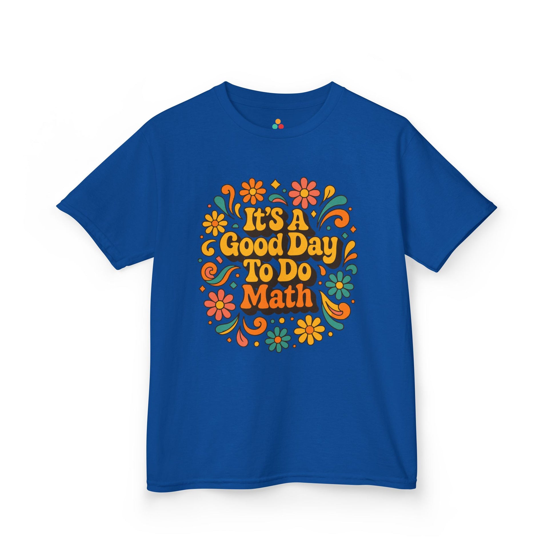 TEEZOCA colorful back to school math design It’s A Good Day To Do Math Retro Floral Kids T-shirt | TEEZOCA 