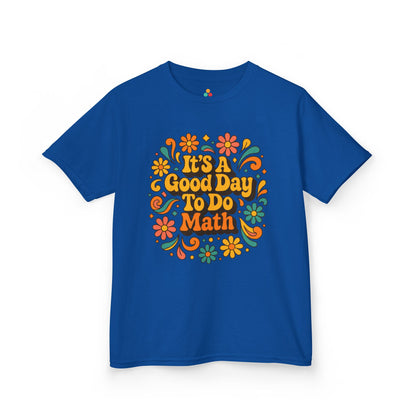 TEEZOCA colorful back to school math design It’s A Good Day To Do Math Retro Floral Kids T-shirt | TEEZOCA 