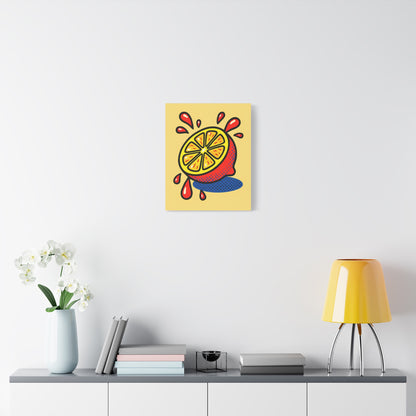 TEEZOCA colorful fruit canvas wall art styled in a modern living space.