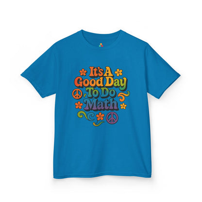TEEZOCA colorful gradient math back to school tee It’s A Good Day To Do Math Retro Rainbow Kids T-shirt | TEEZOCA 