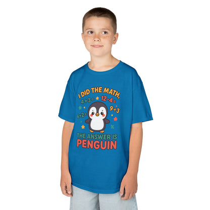 TEEZOCA colorful math penguin design Kids T-shirt
 I Did The Math Penguin Cute School Kids T-shirt | TEEZOCA 