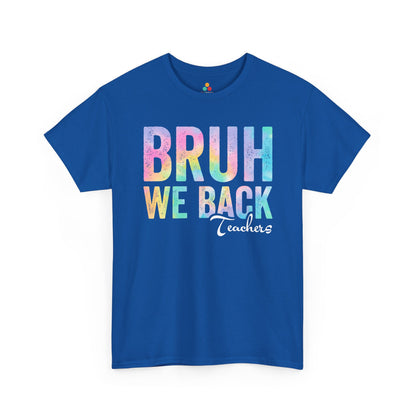 TEEZOCA colorful teacher back to school graphic tee Bruh We Back Teachers Retro Pastel Unisex T-shirt | TEEZOCA 
