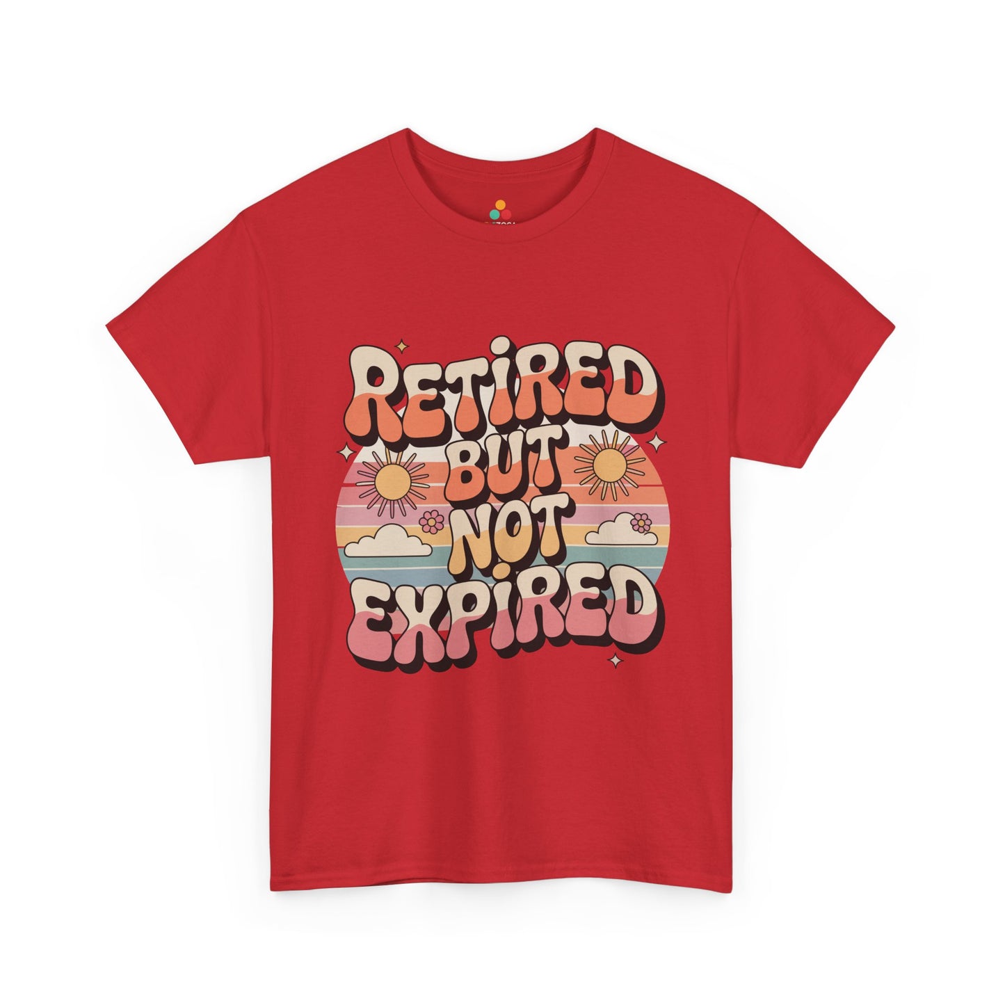 Retired But Not Expired Retro Groovy Typography Unisex T-shirt | TEEZOCA 