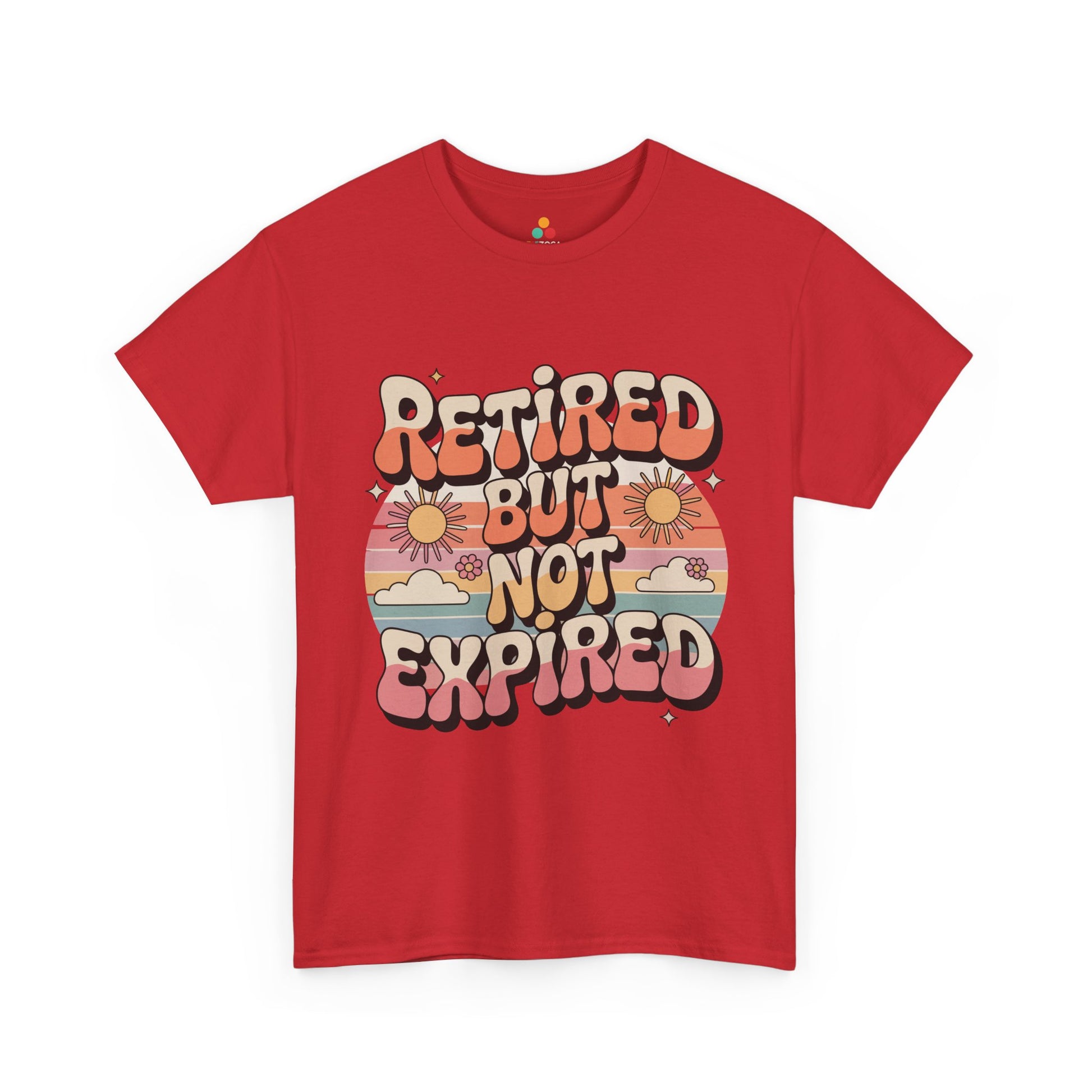 Retired But Not Expired Retro Groovy Typography Unisex T-shirt | TEEZOCA 