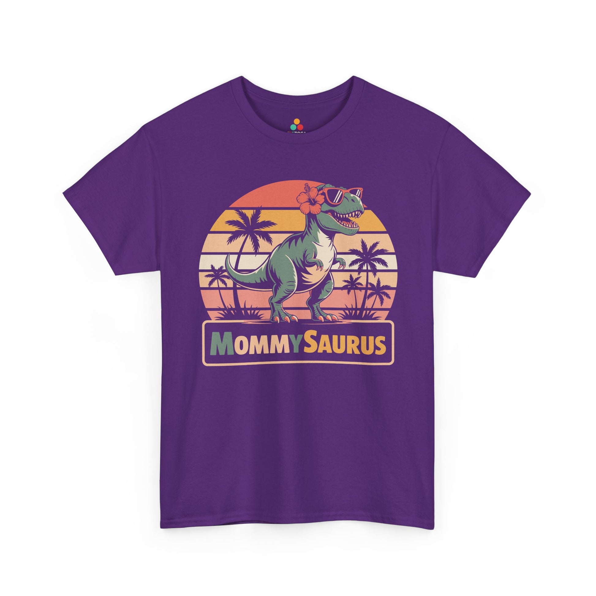 TEEZOCA cool mom dinosaur graphic Unisex T-shirt MommySaurus Retro Sunset Dinosaur Mom Unisex T-shirt | TEEZOCA 