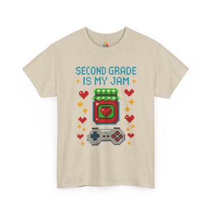 TEEZOCA cream Second Grade Is My Jam Gamer T-Shirt – Back to School Teacher Gift