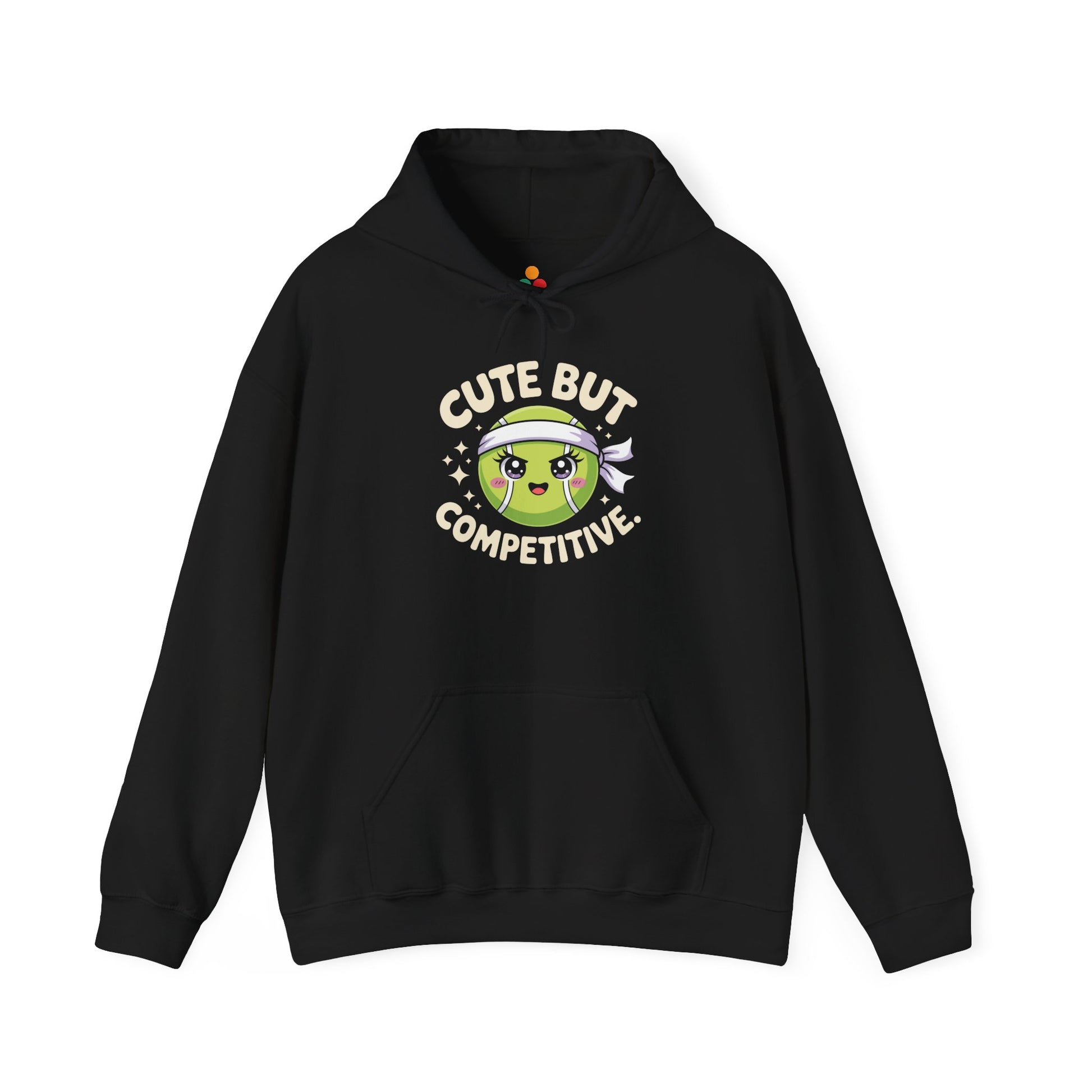 TEEZOCA cute but competitive tennis graphic Unisex Heavy Blend Hoodie sporty style