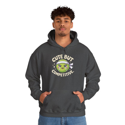 TEEZOCA cute competitive slogan Unisex Heavy Blend Hoodie fun athletic design - Cute But Competitive Tennis Graphic Unisex Heavy Blend Hoodie | TEEZOCA 