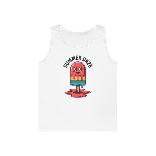 TEEZOCA cute popsicle Unisex Tank Top with colorful melting ice cream design Cute Popsicle Unisex Tank Top – Summer Treat Graphic Casual Streetwear | TEEZOCA 