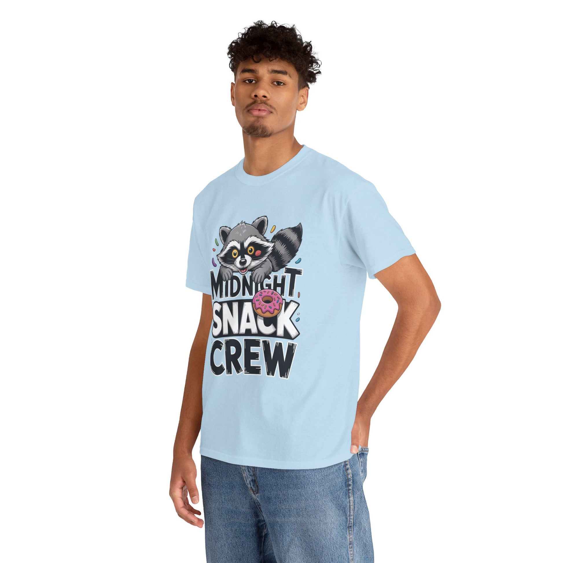 Midnight Snack Crew Raccoon Donut Funny Unisex T-shirt Cute Meme | TEEZOCA 